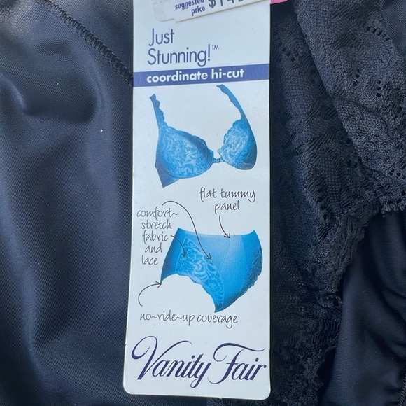 Vintage Vanity Fair Womens Nylon Panties Underwear NWT Black Just Stunning XL - Picture 10 of 12